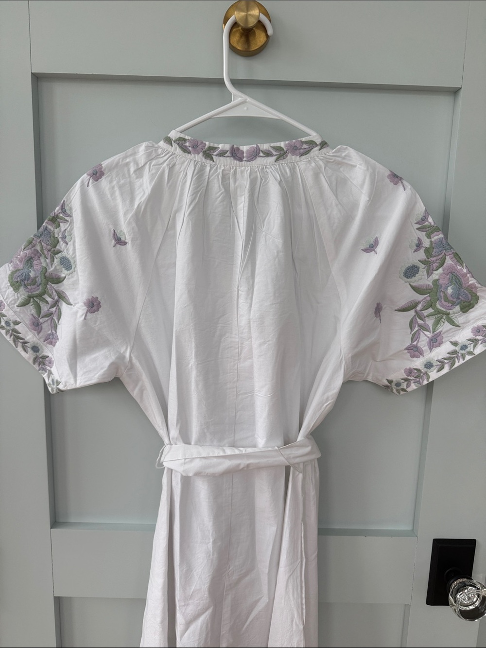 New NWT Julia Amory x AERIN Dress Embroidered Floral Caftan Tunic Midi Dress - Picture 12 of 13